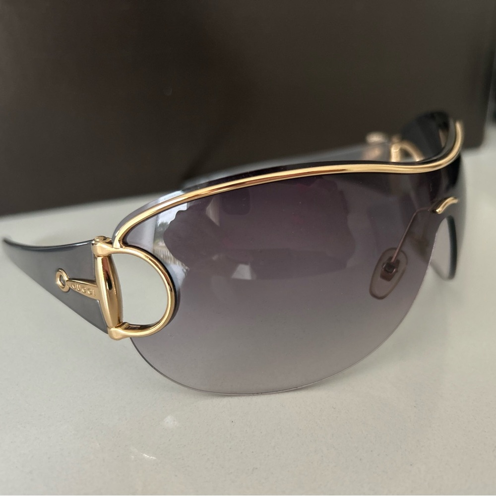 Gucci Black and Gold Sunglasses